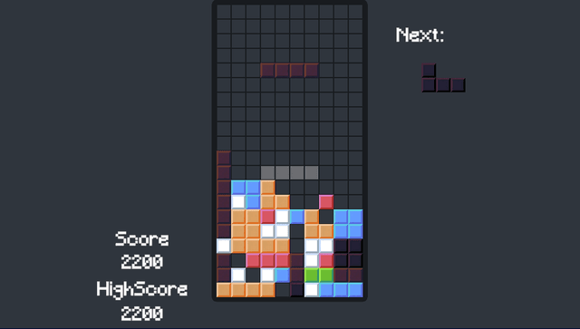 A game of Better Tetris in progress